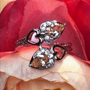 New! 925 stamped silver/morganite ring size 7